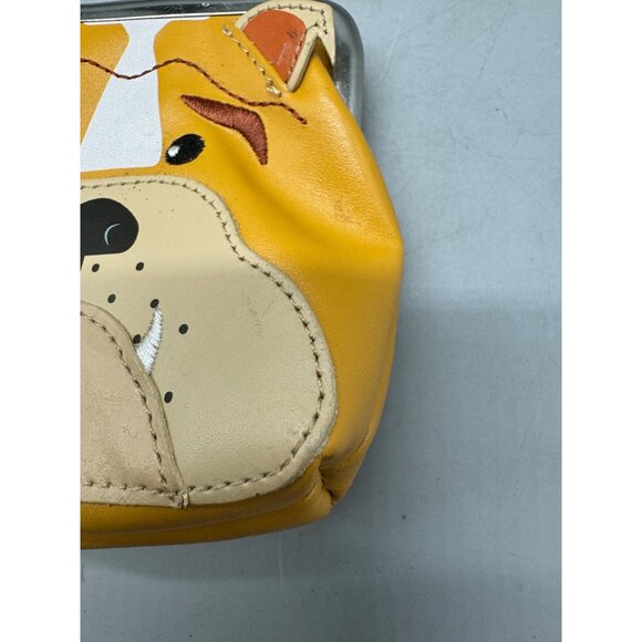 wilsons leather maxima Bulldog Face Genuine Leather Coin Purse With Keychain REA - Picture 2 of 7